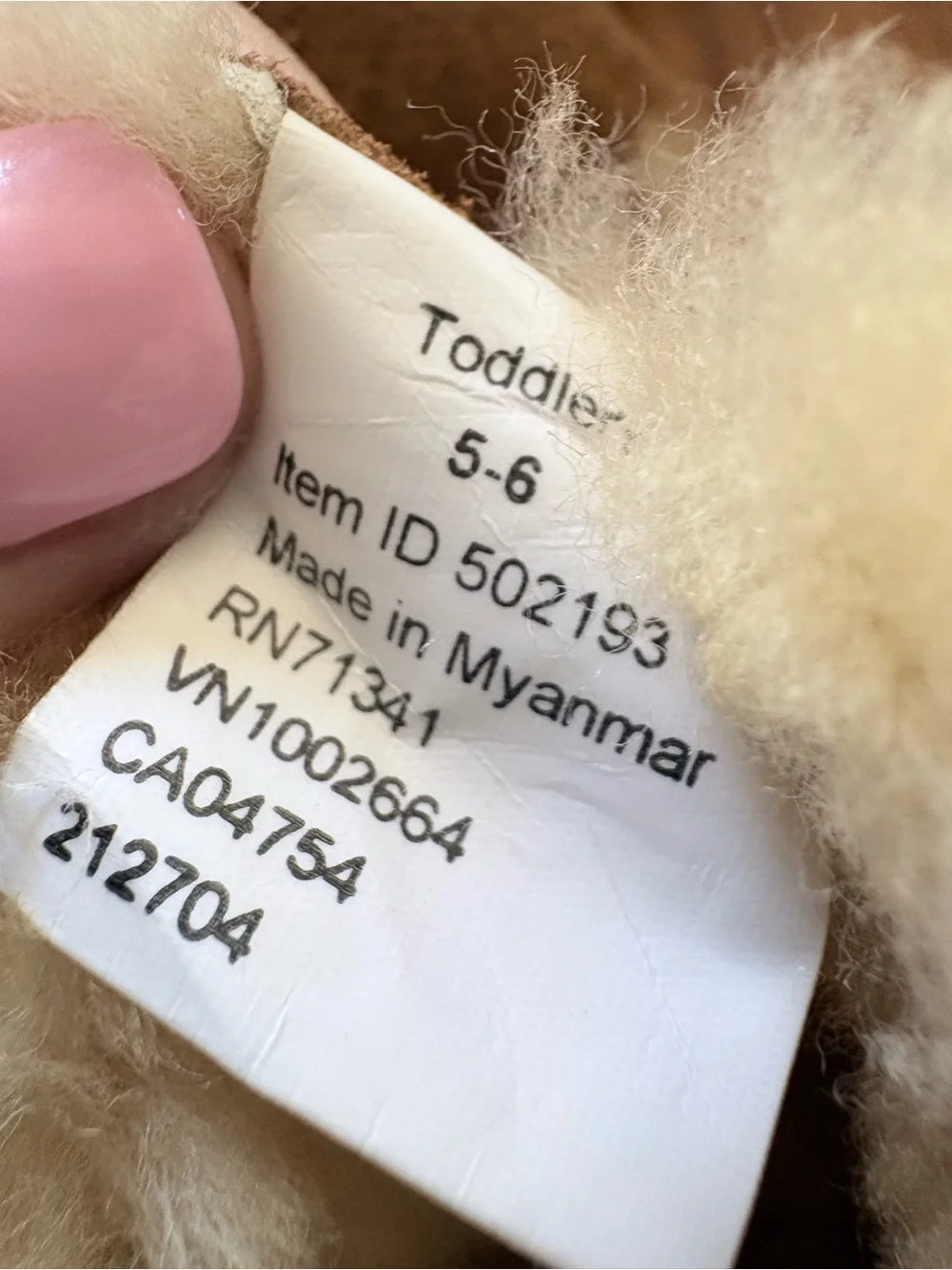 L.L. Bean Wicked Good Toddler Shearling Slippers Size 5 6 Boots Shoes